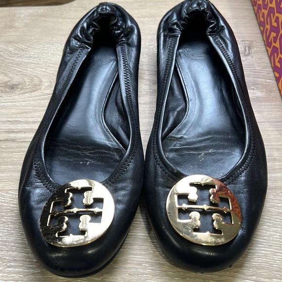 Tory Burch Reva Ballerina Black Size 8.5 (used) - Picture 1 of 5